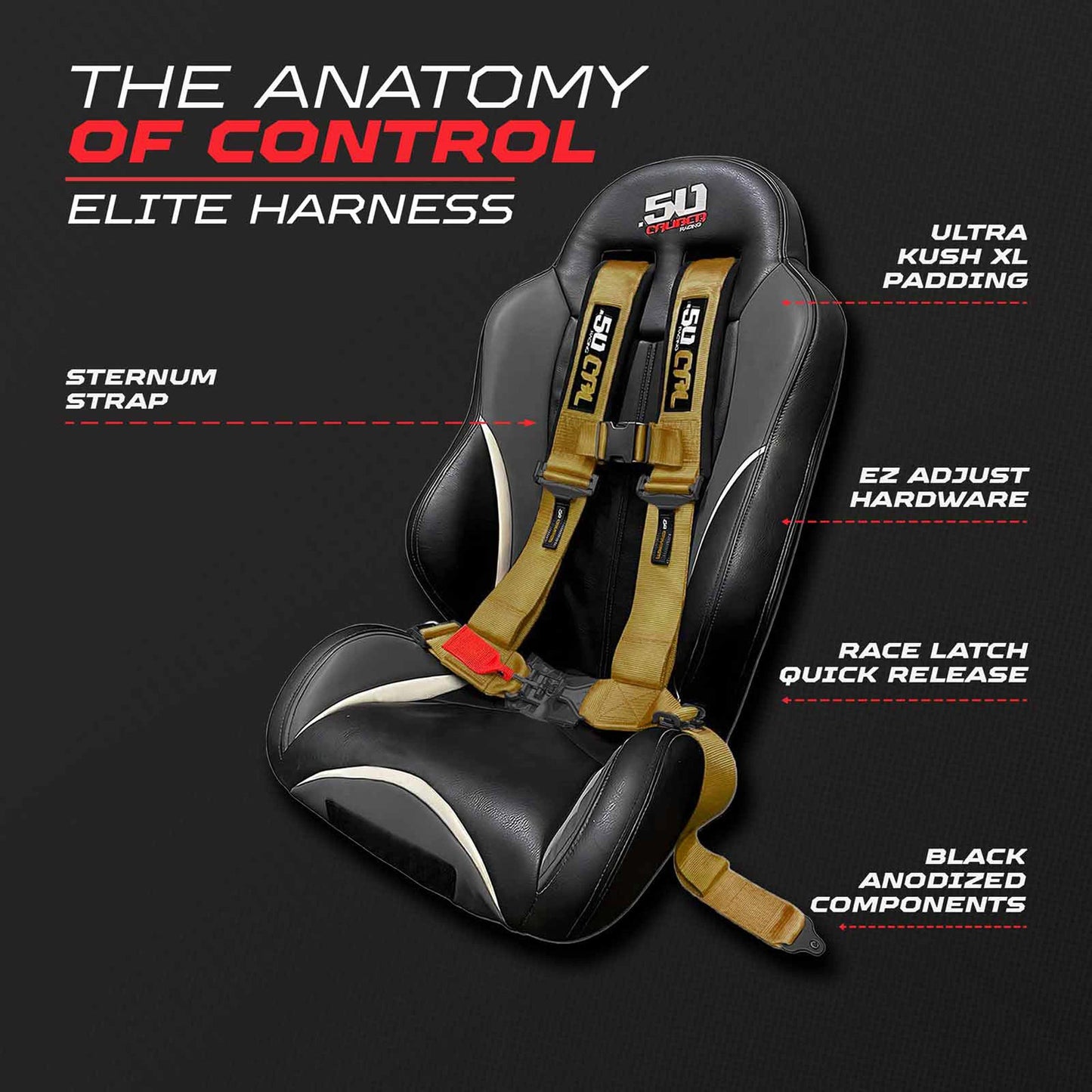 2" & 3" 4pt & 5pt Elite Series Race Latch "EZ" Adjust Harness
