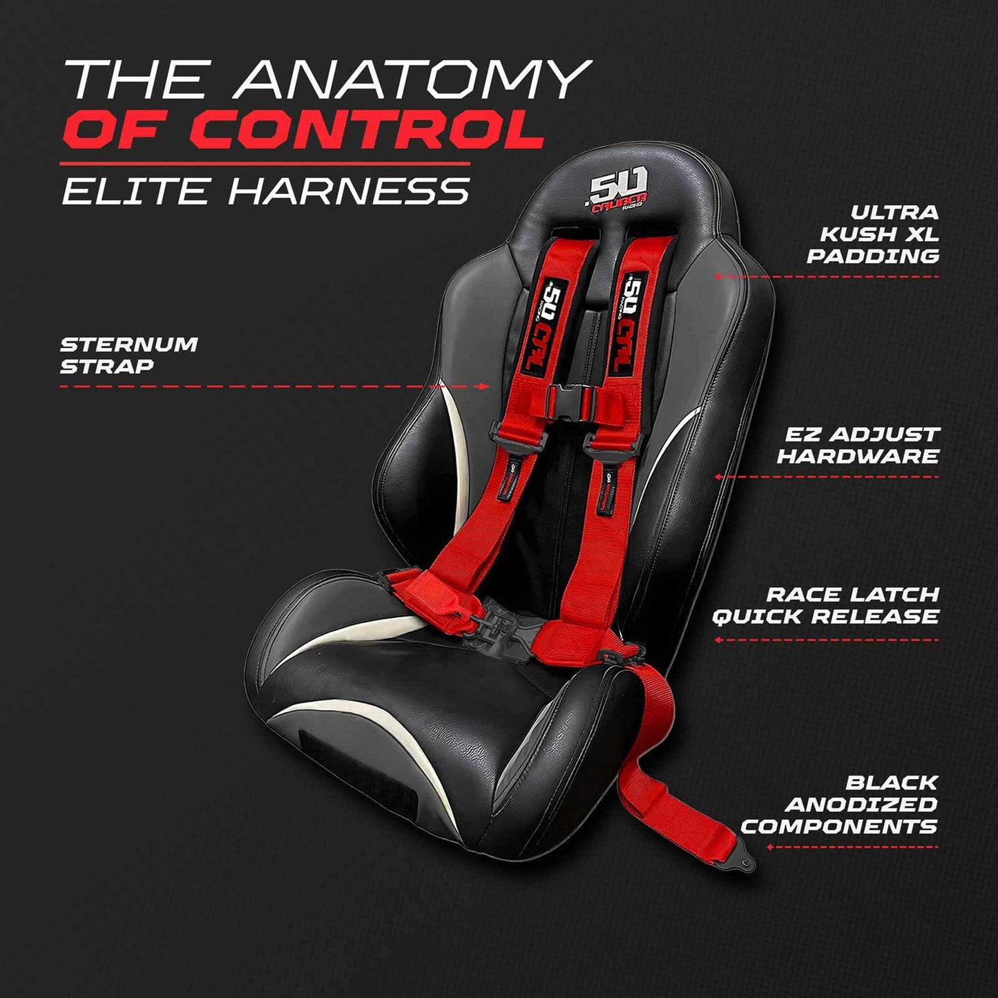 2" & 3" 4pt & 5pt Elite Series Race Latch "EZ" Adjust Harness