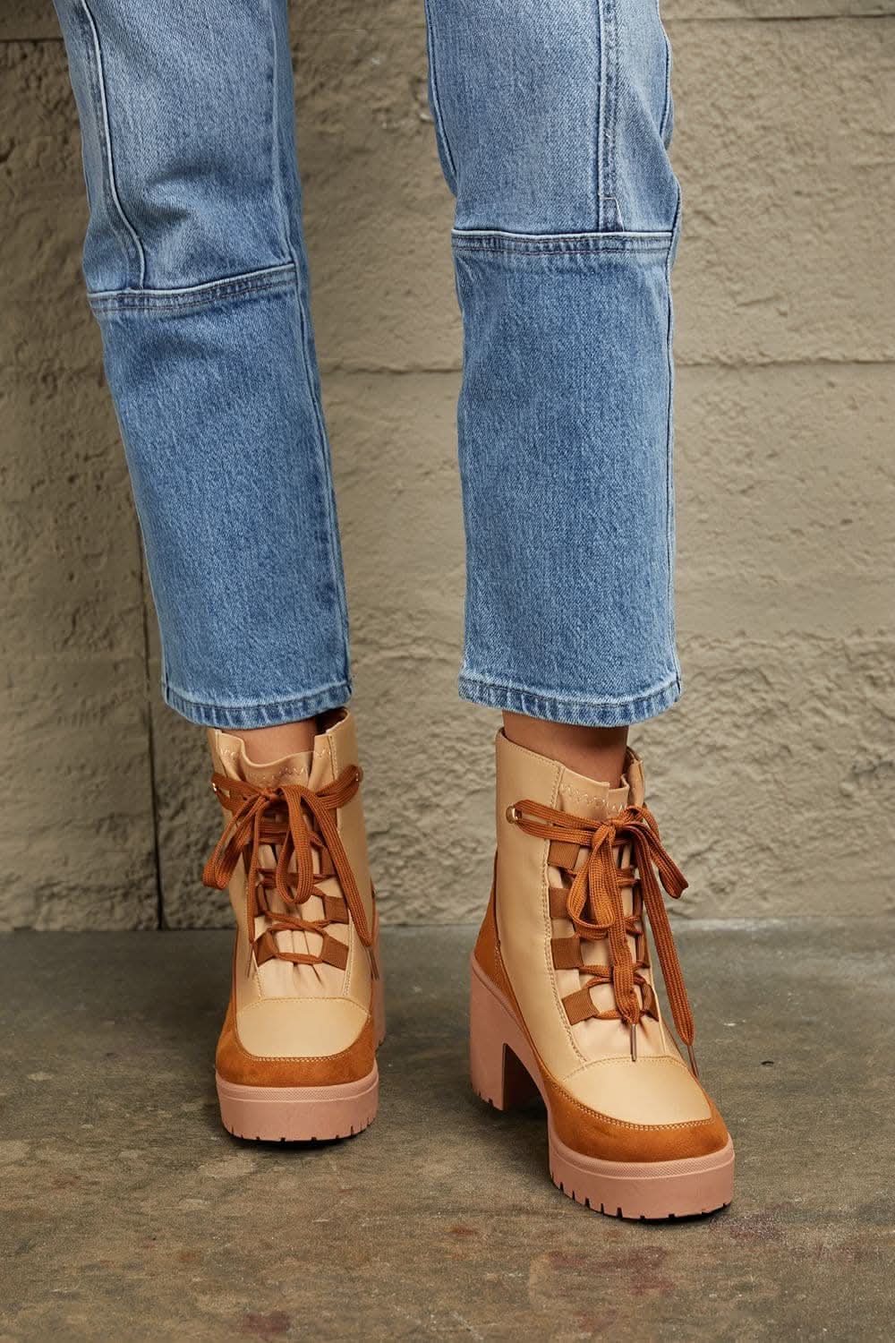 Women's Ankle Boots Trendsi Women's Lace-Up Ankle Boots - Chic Booties