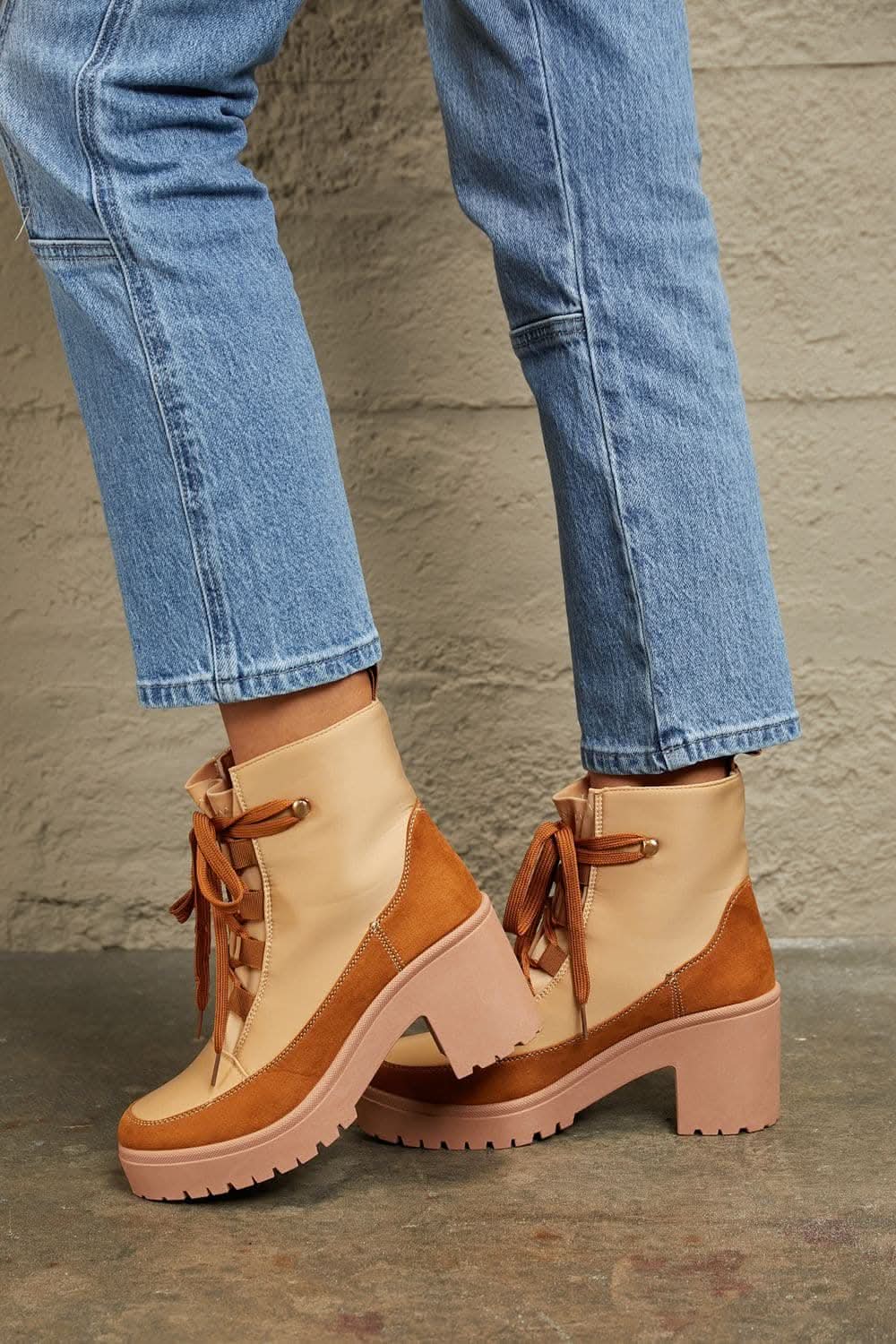 Women's Ankle Boots Trendsi Women's Lace-Up Ankle Boots - Chic Booties