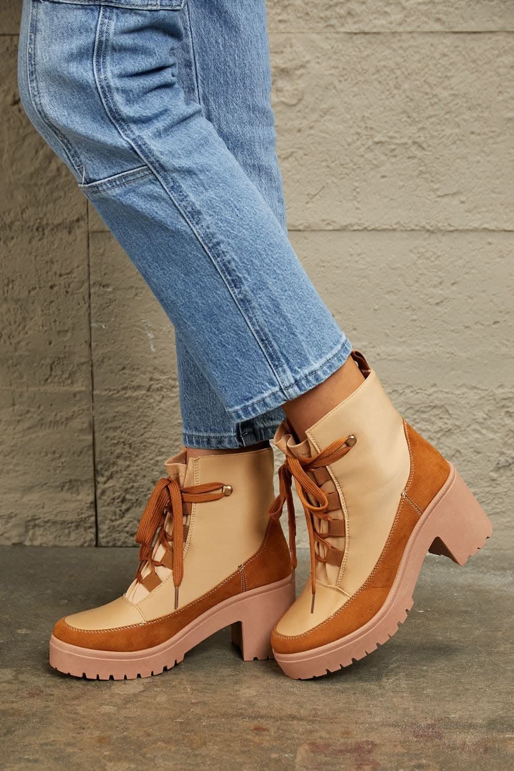 Women's Ankle Boots Trendsi Women's Lace-Up Ankle Boots - Chic Booties