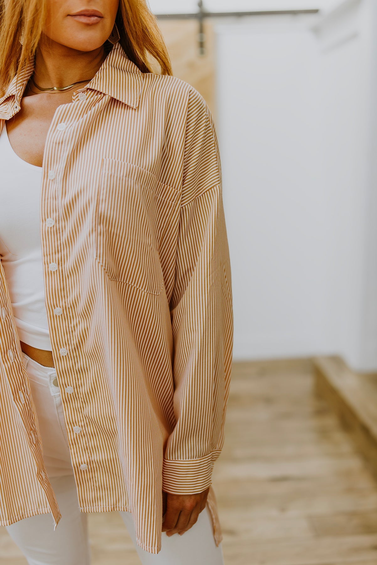 Camisa a rayas abotonada "Easy On The Eyes"
