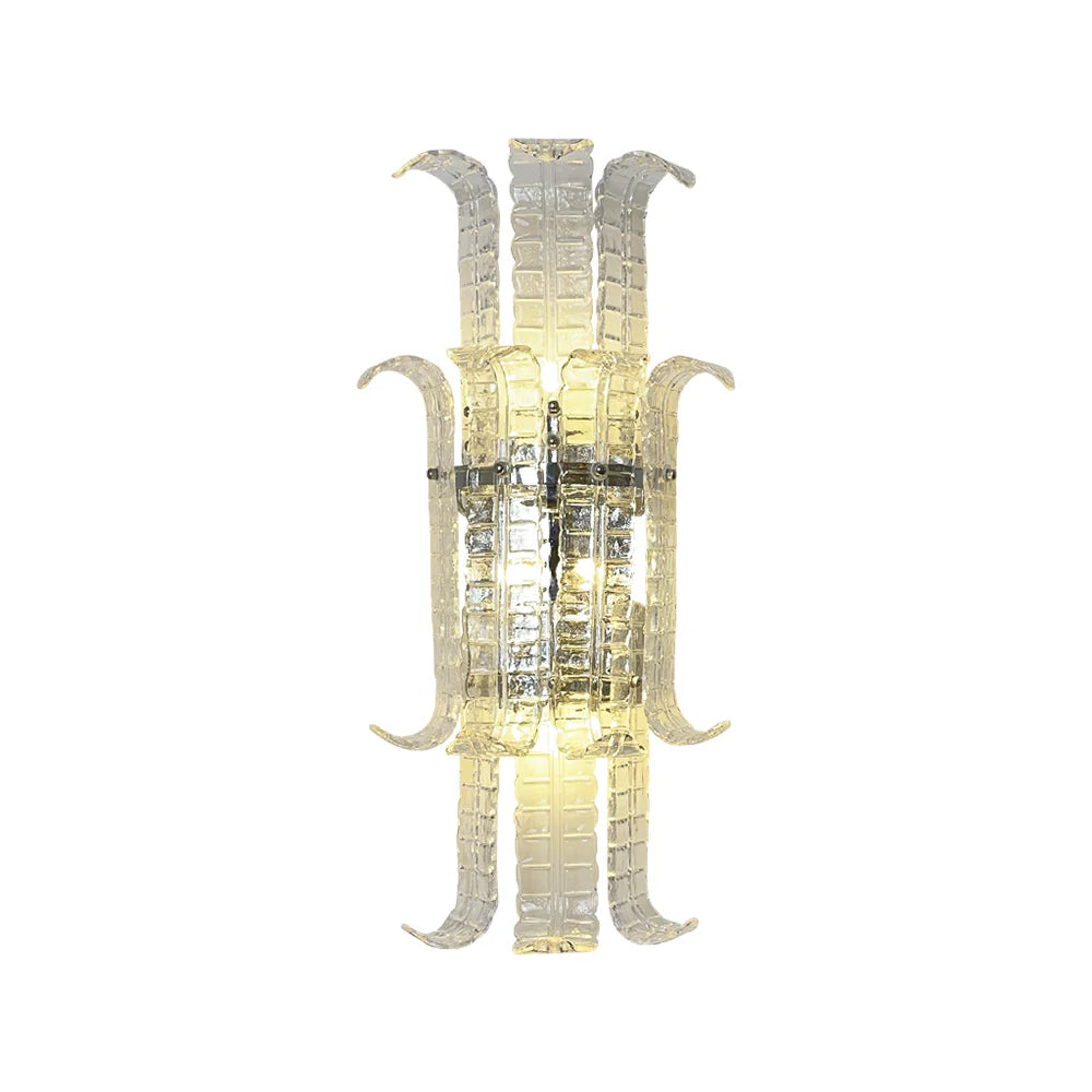 Aplique de pared elegante de cristal de Murano con forma de hoja