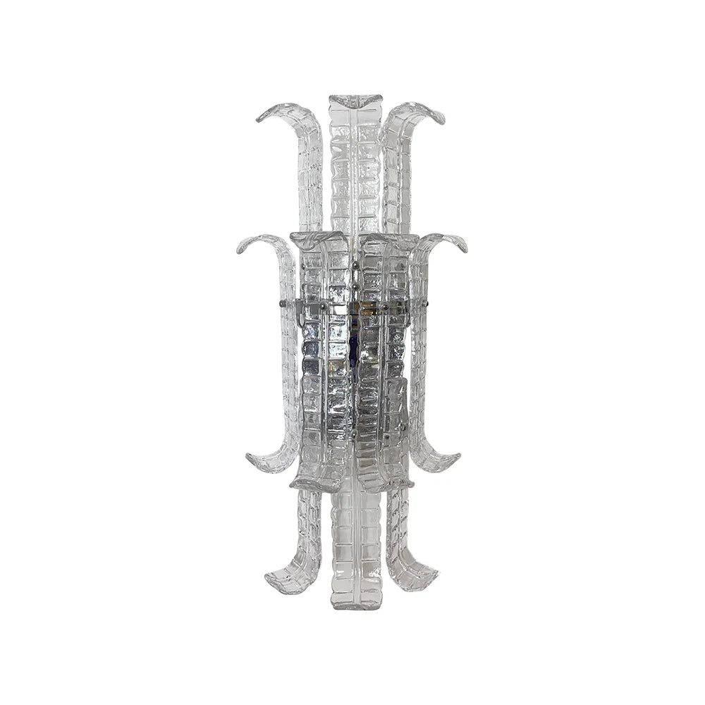 Aplique de pared elegante de cristal de Murano con forma de hoja