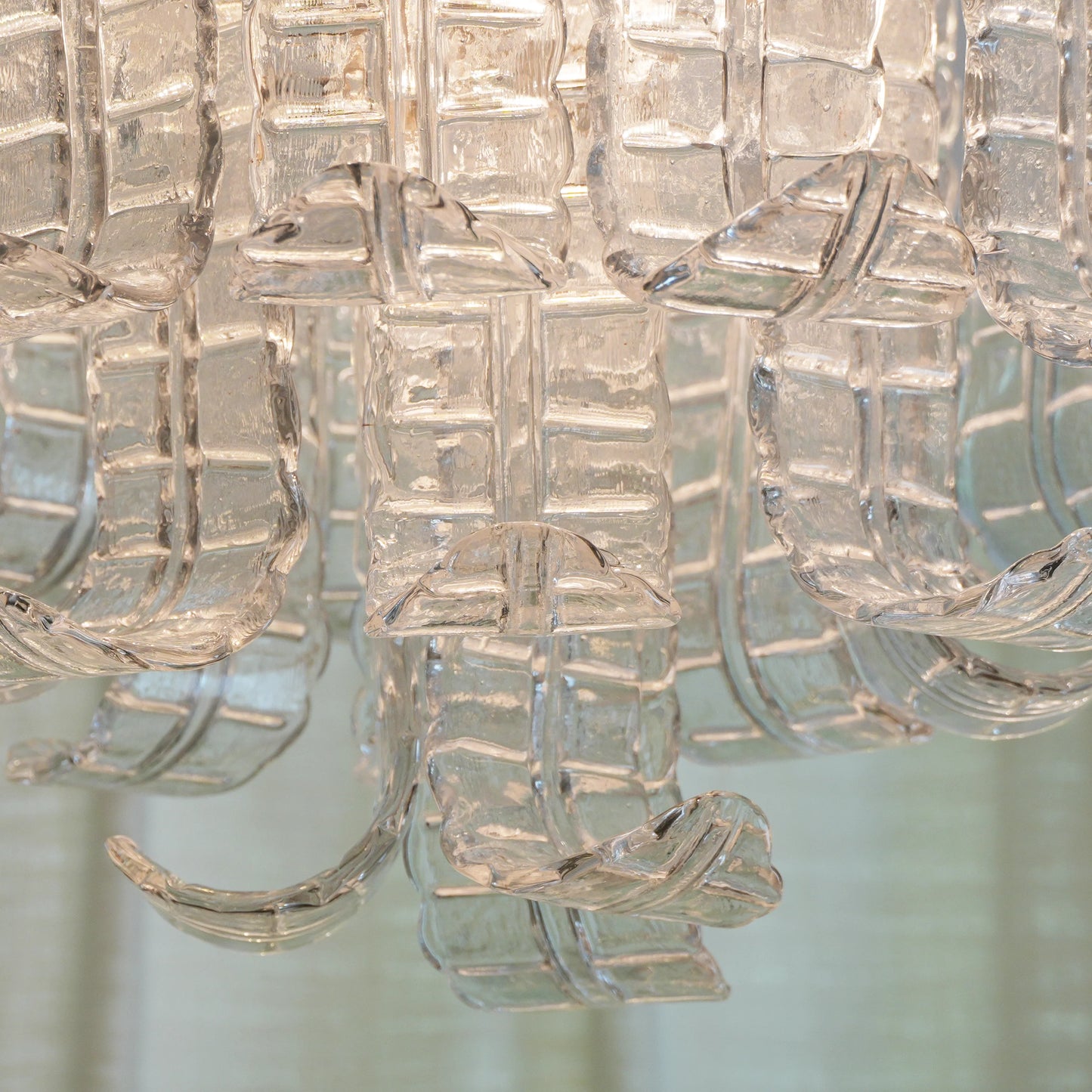 Elegante Lámpara de Techo Murano con Forma de Hoja