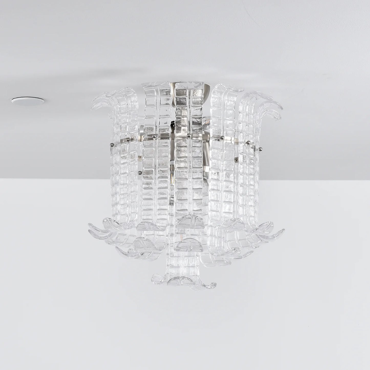 Elegante Lámpara de Techo Murano con Forma de Hoja