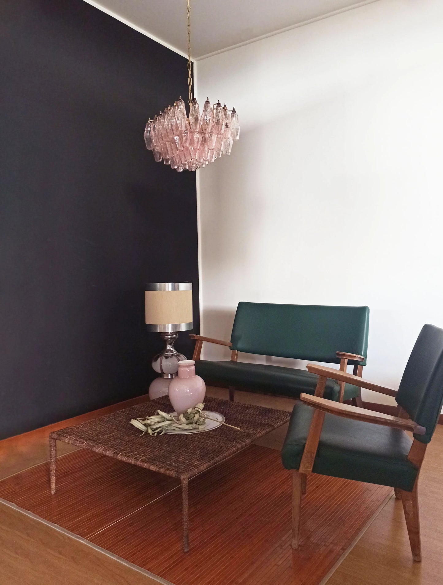 Candelabro Poliedri Murano Rosa