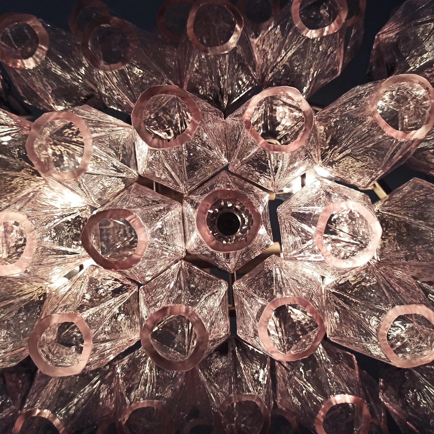 Candelabro Poliedri Murano Rosa