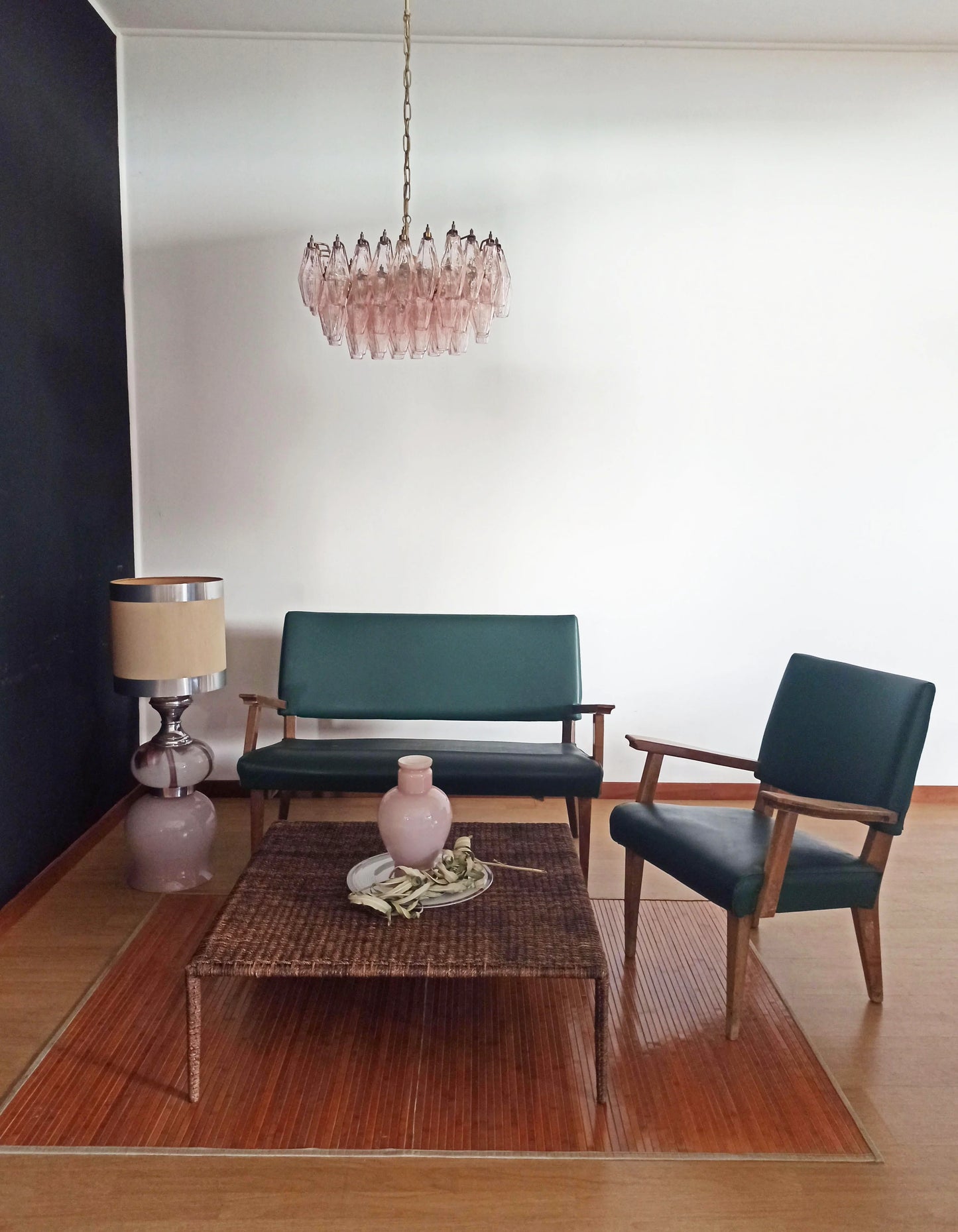 Candelabro Poliedri Murano Rosa