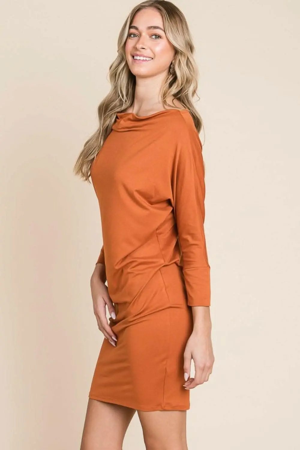 Women's Mini Dress Mini Dress - Dolman Sleeve - Versatile Elegant Styling