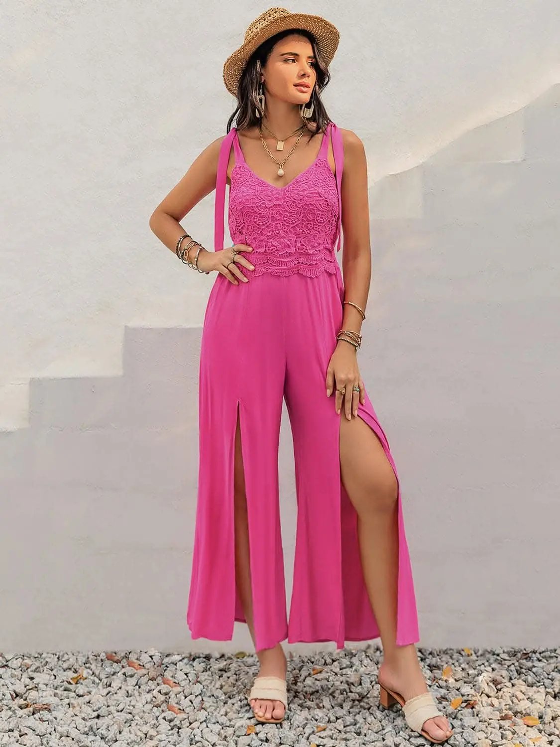 Accessories Trendsi Elegant Lace V-neck Jumpsuit