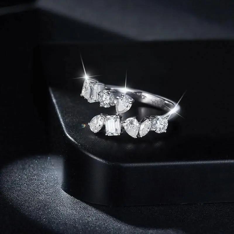 Accesorios Trendsi Elegante Anillo Abierto de Moissanita