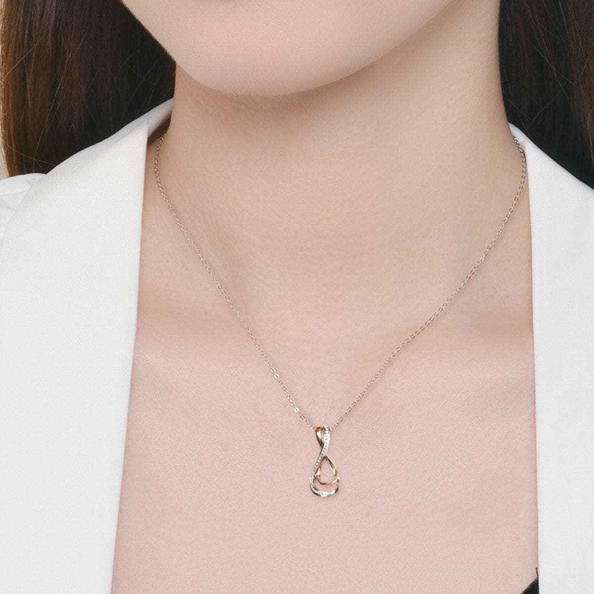 T-Shirts Trendsi Necklaces - Elegant Moissanite Infinity Pendant