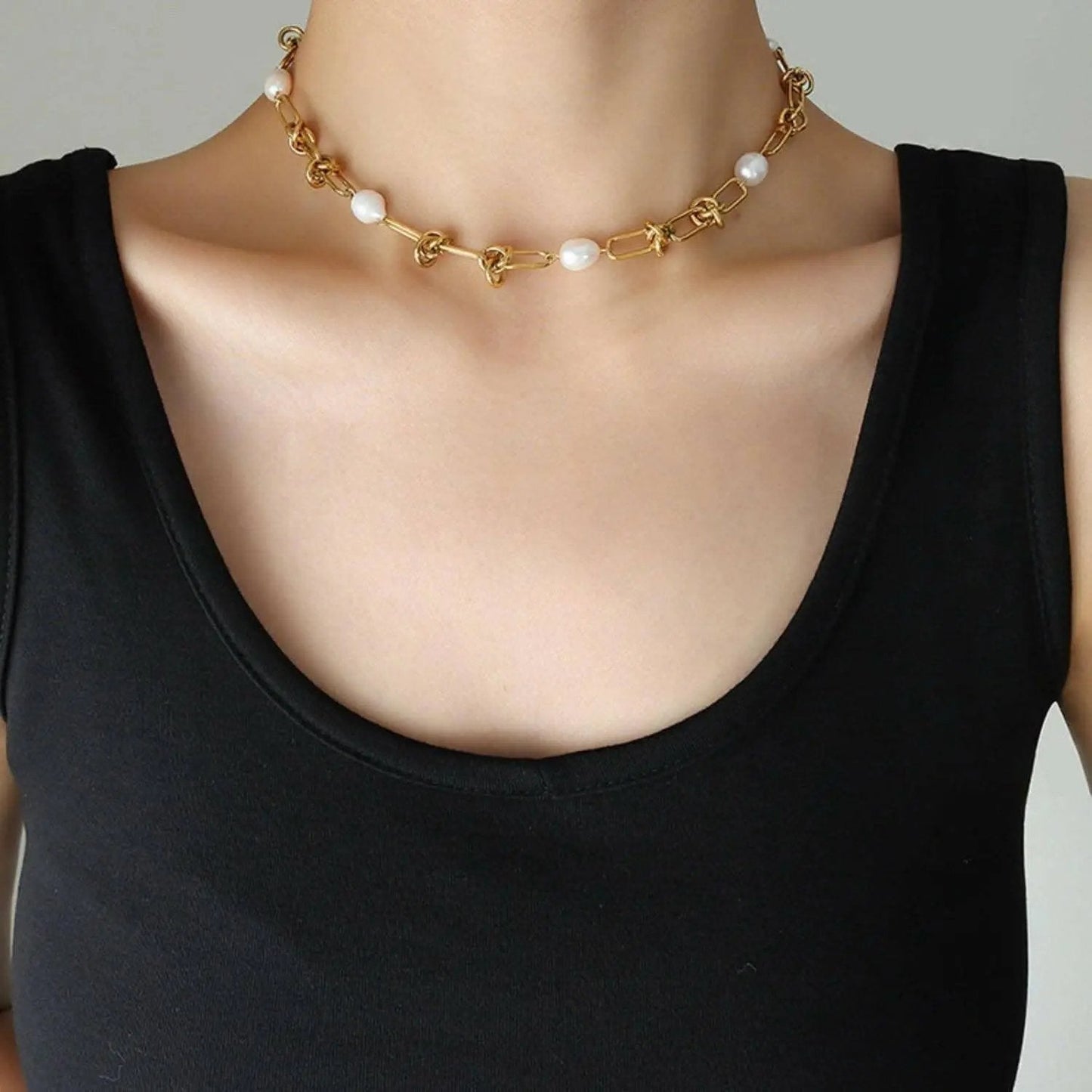 Trendsi Collar de perlas con dije - Estilo clásico elegante para mujer