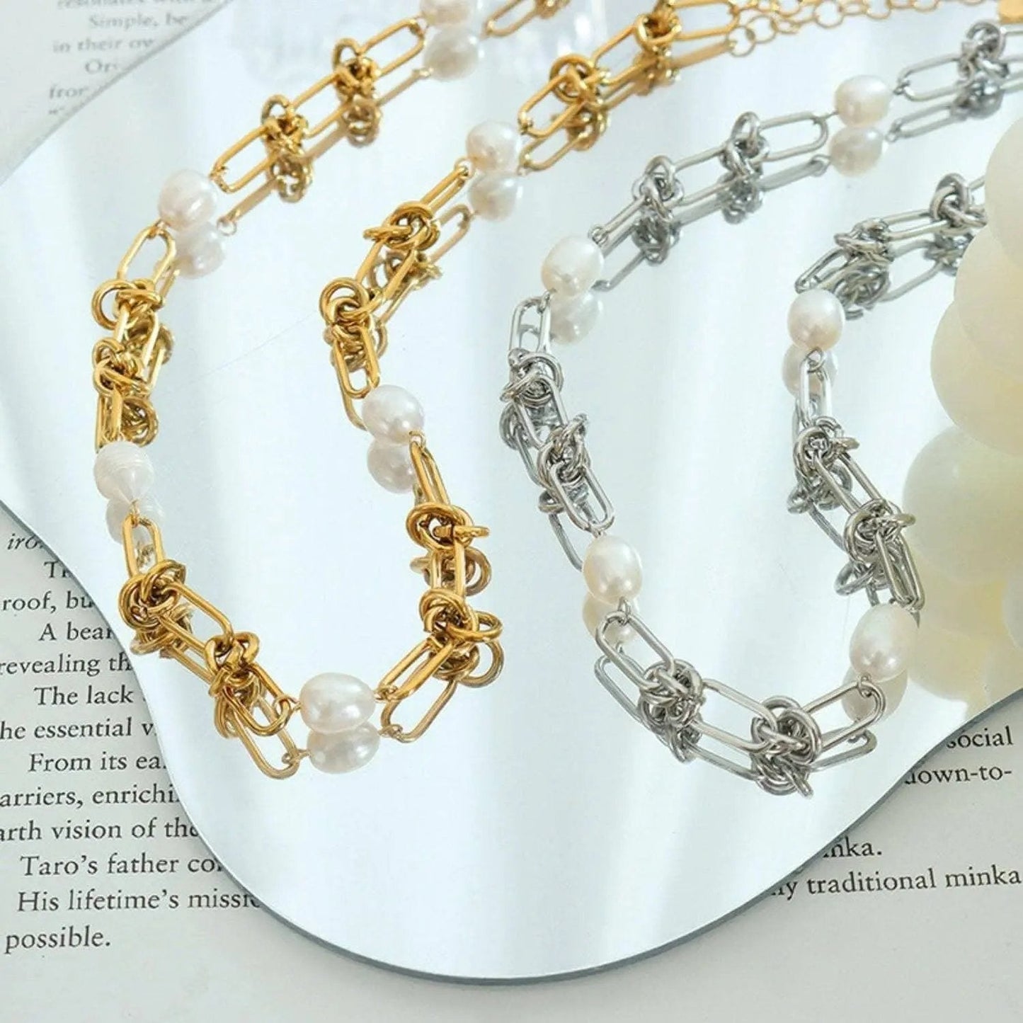 Trendsi Collar de perlas con dije - Estilo clásico elegante para mujer