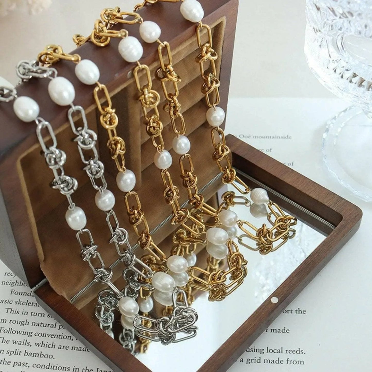 Trendsi Collar de perlas con dije - Estilo clásico elegante para mujer