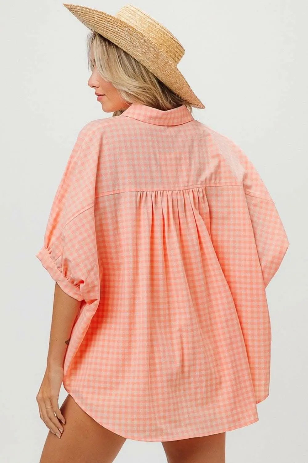 Pants Trendsi Plaid Button Down Women's Elegant Dolman Sleeve Shirt - Comfy Fit