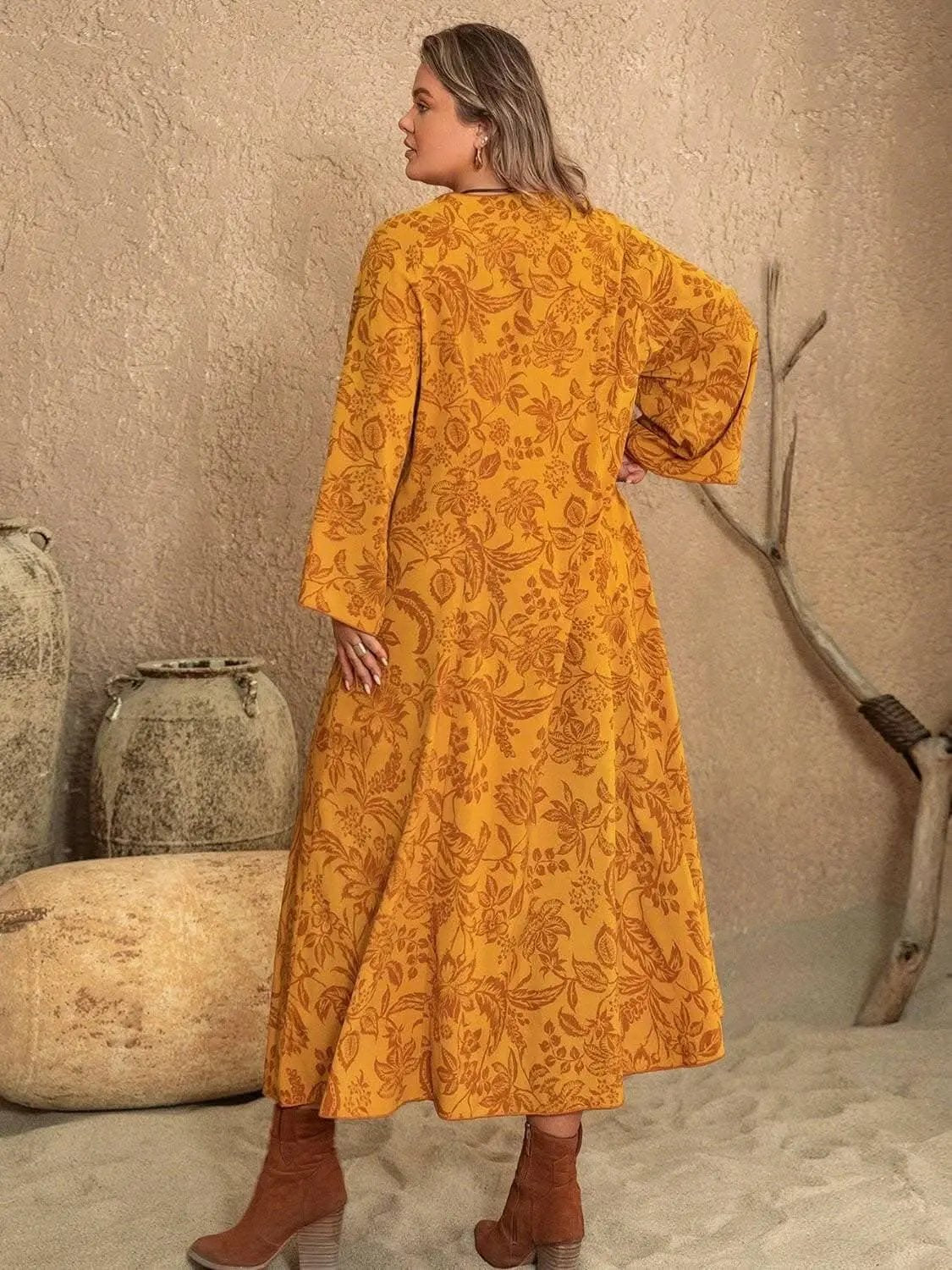 Trendsi Plus Size Midi Dress With Slit — Flattering Curve Fit