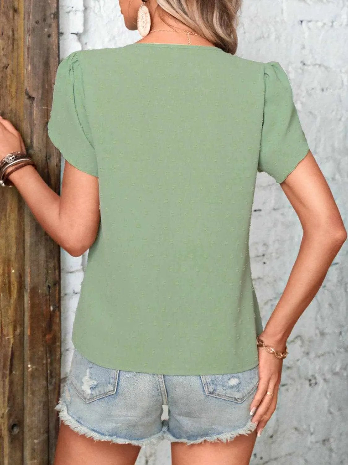 T-Shirts Trendsi just arrived - Elegant Swiss Dot Blouse