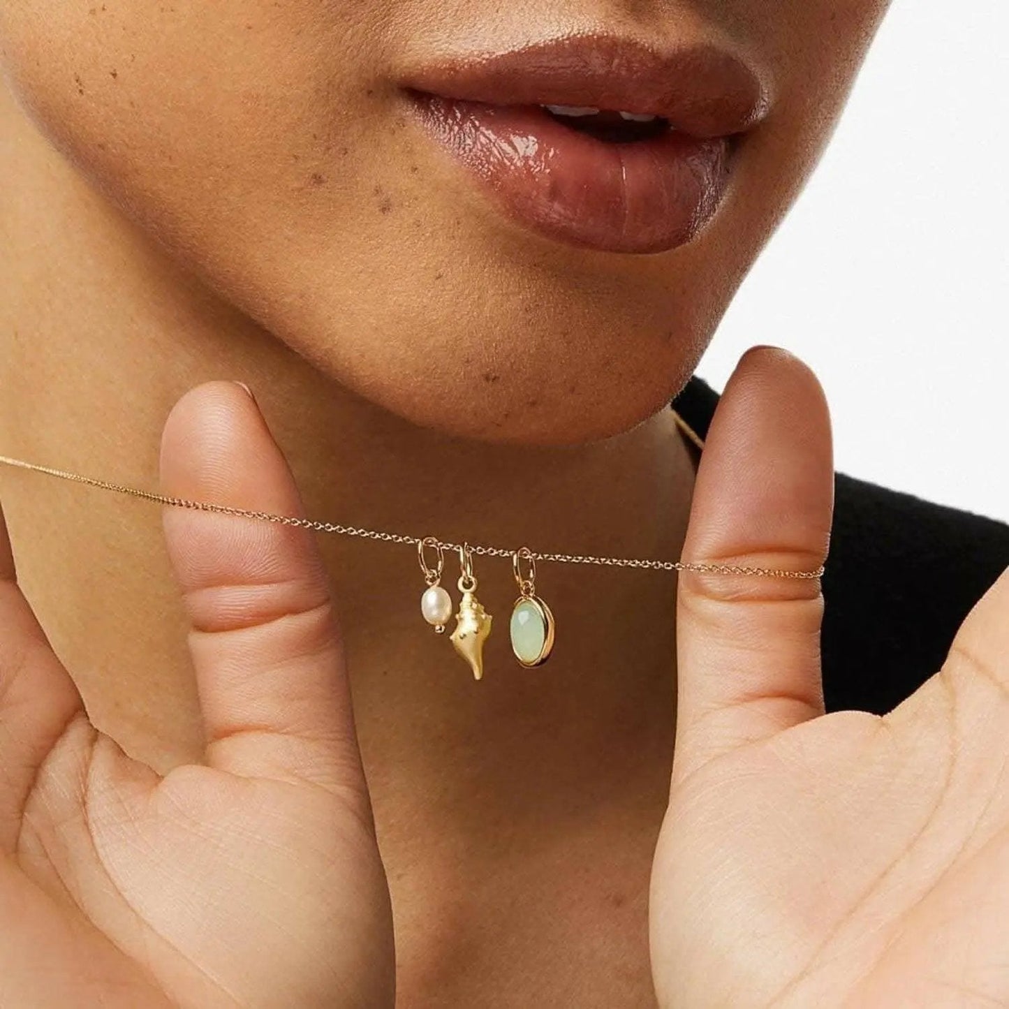 Trendsi Collar con Colgante de Caracola de Cristal - Joyería de Playa Costera