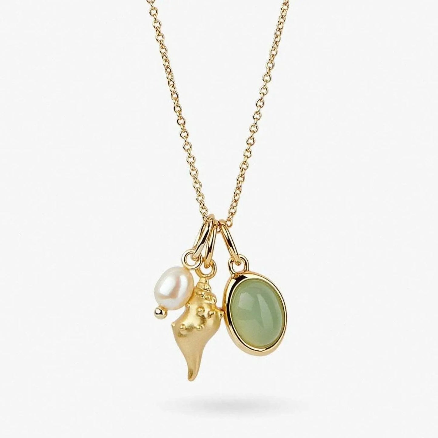 Trendsi Collar con Colgante de Caracola de Cristal - Joyería de Playa Costera