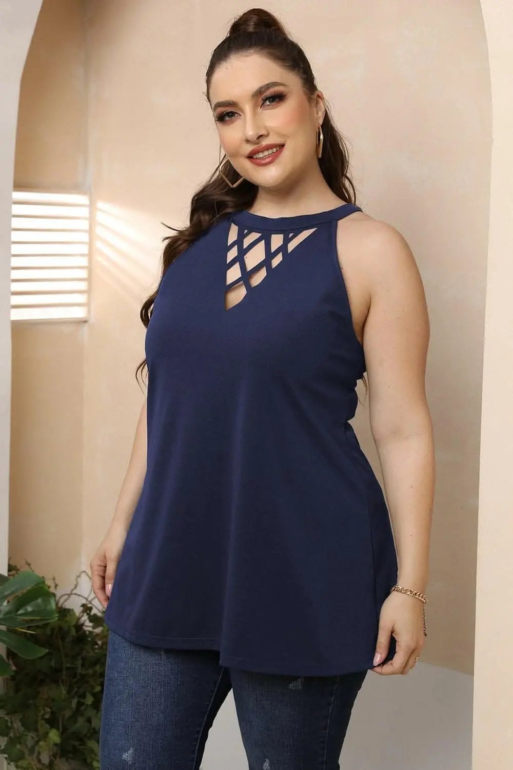Dresses Trendsi plus - Elegant halter dress with cutouts