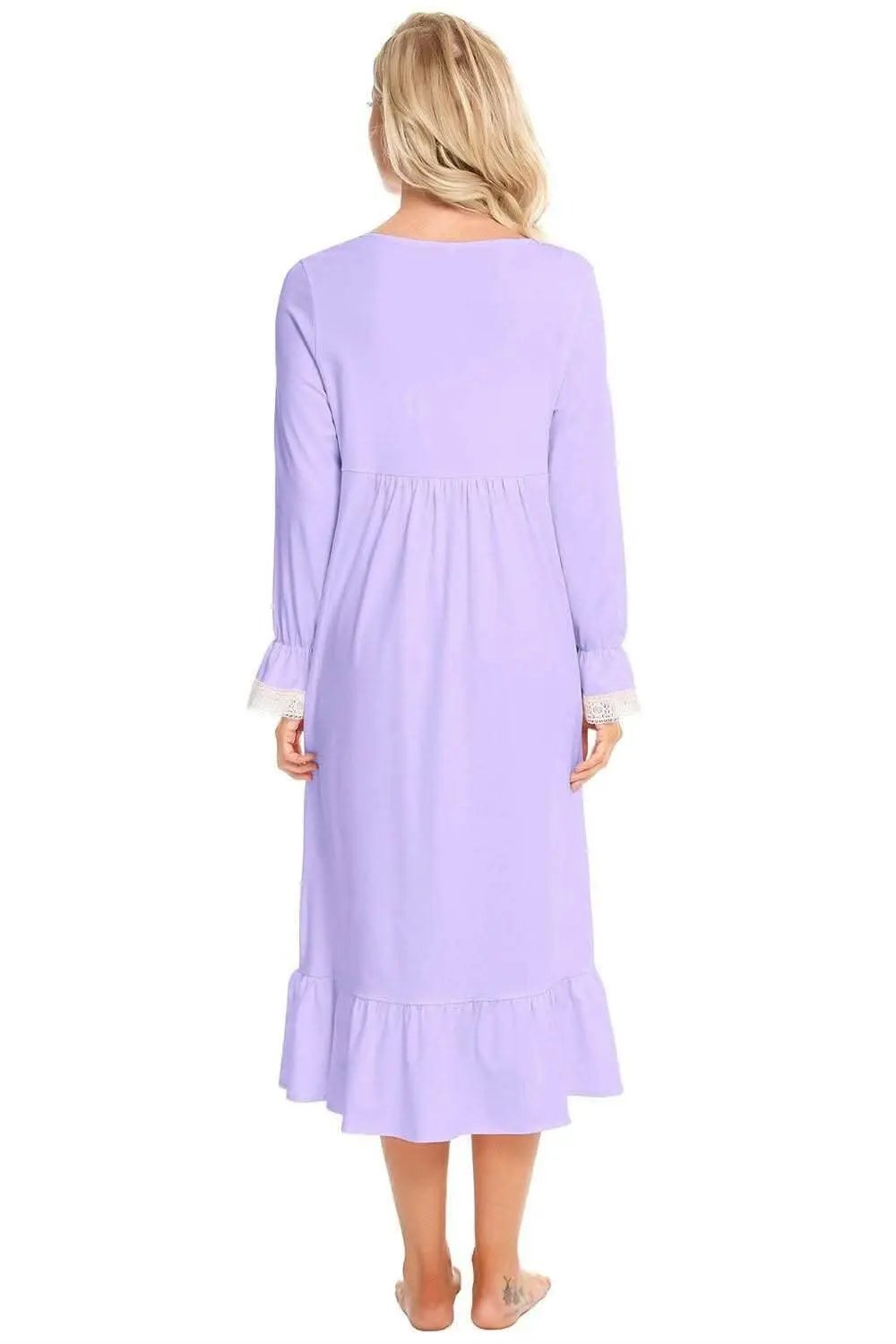 Trendsi Lace Nightgown Long Sleeve — Elegant Sleepwear