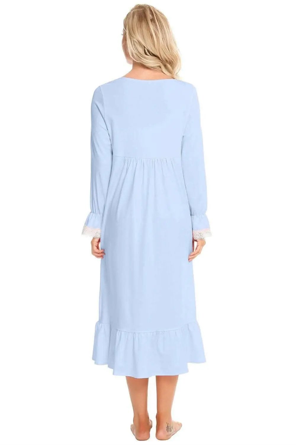 Trendsi Lace Nightgown Long Sleeve — Elegant Sleepwear