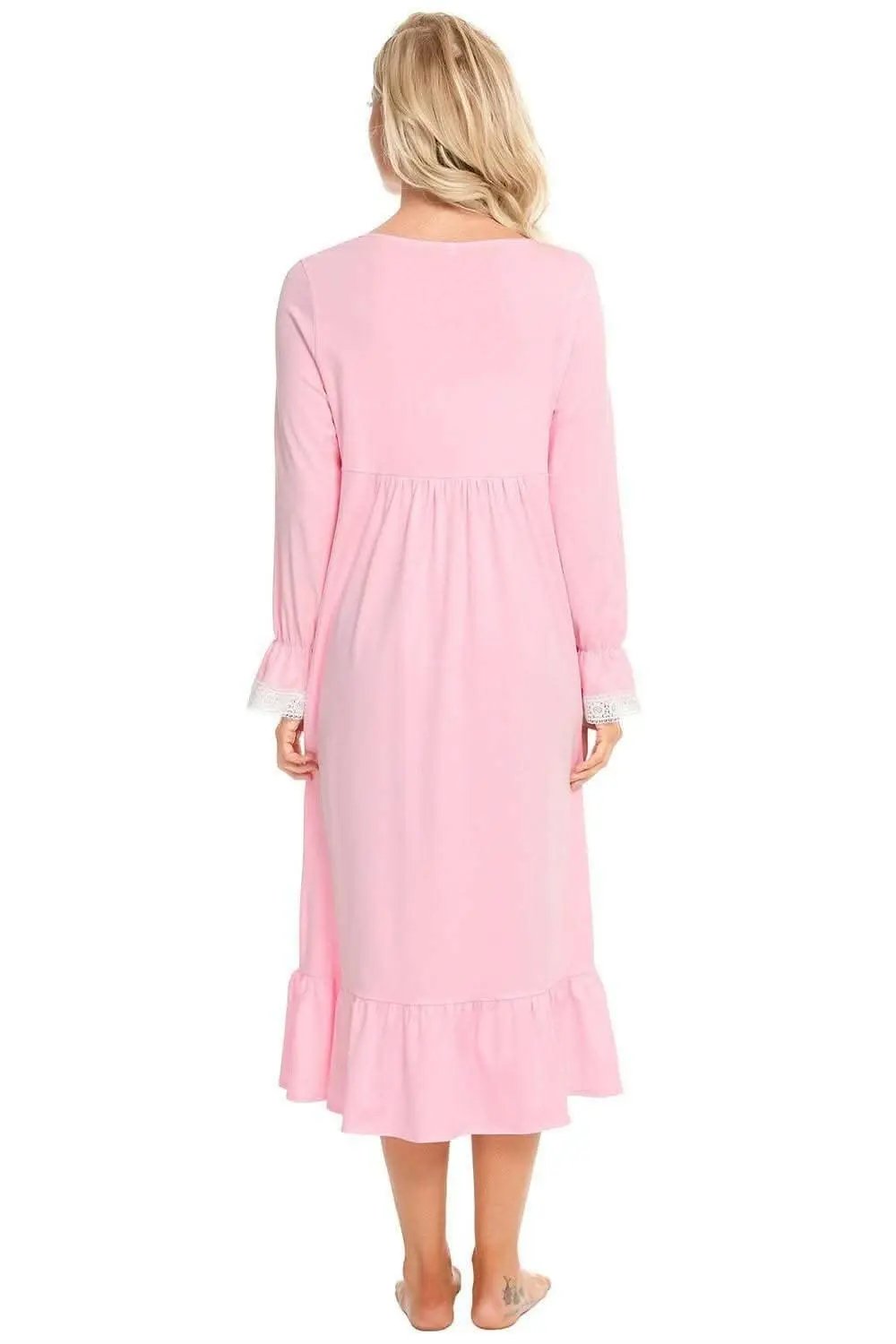 Trendsi Lace Nightgown Long Sleeve — Elegant Sleepwear