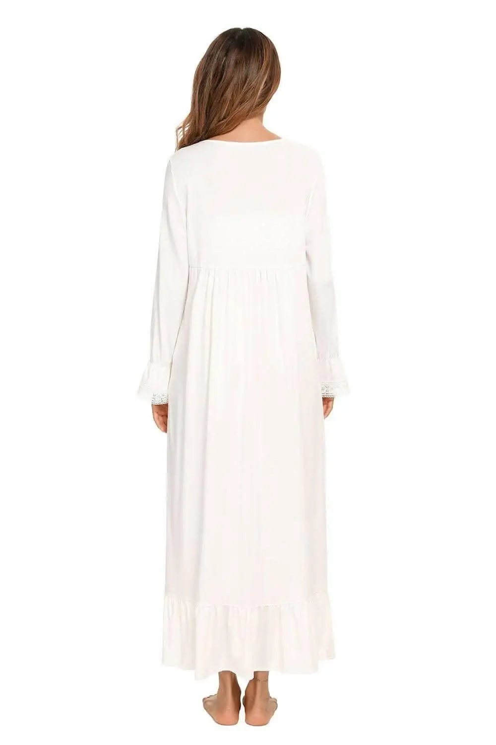 Trendsi Lace Nightgown Long Sleeve — Elegant Sleepwear