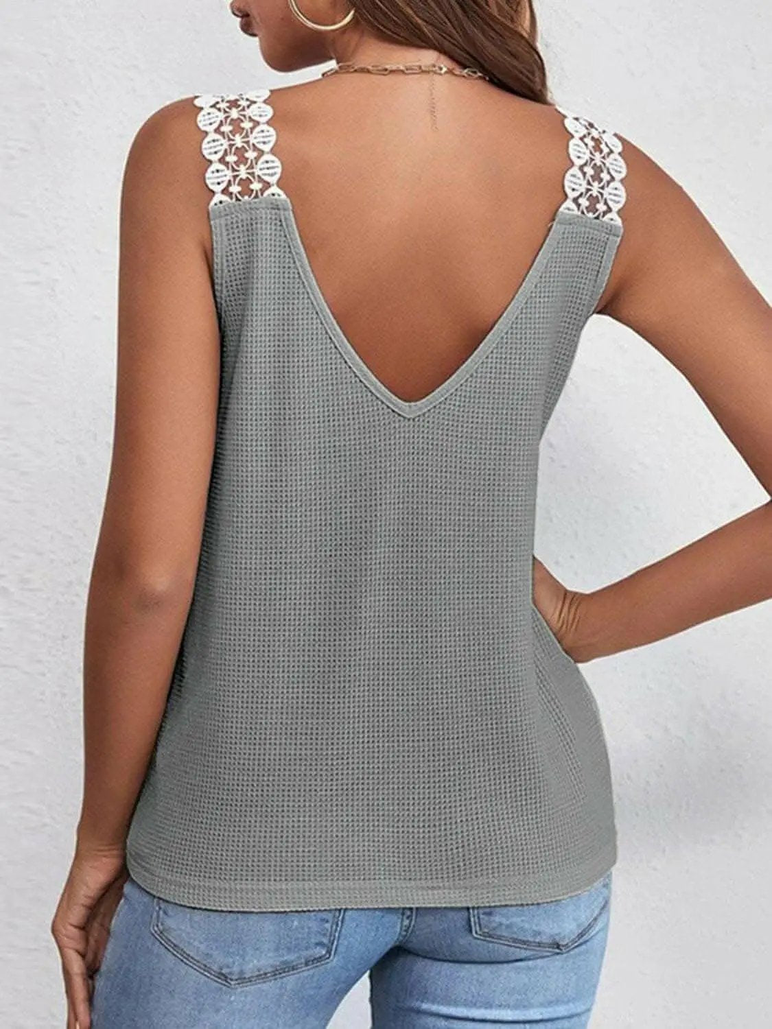 T-Shirts Trendsi just arrived - Elegant sheer lace v-neck tank