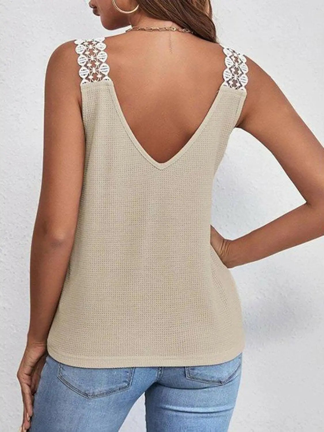 T-Shirts Trendsi just arrived - Elegant sheer lace v-neck tank