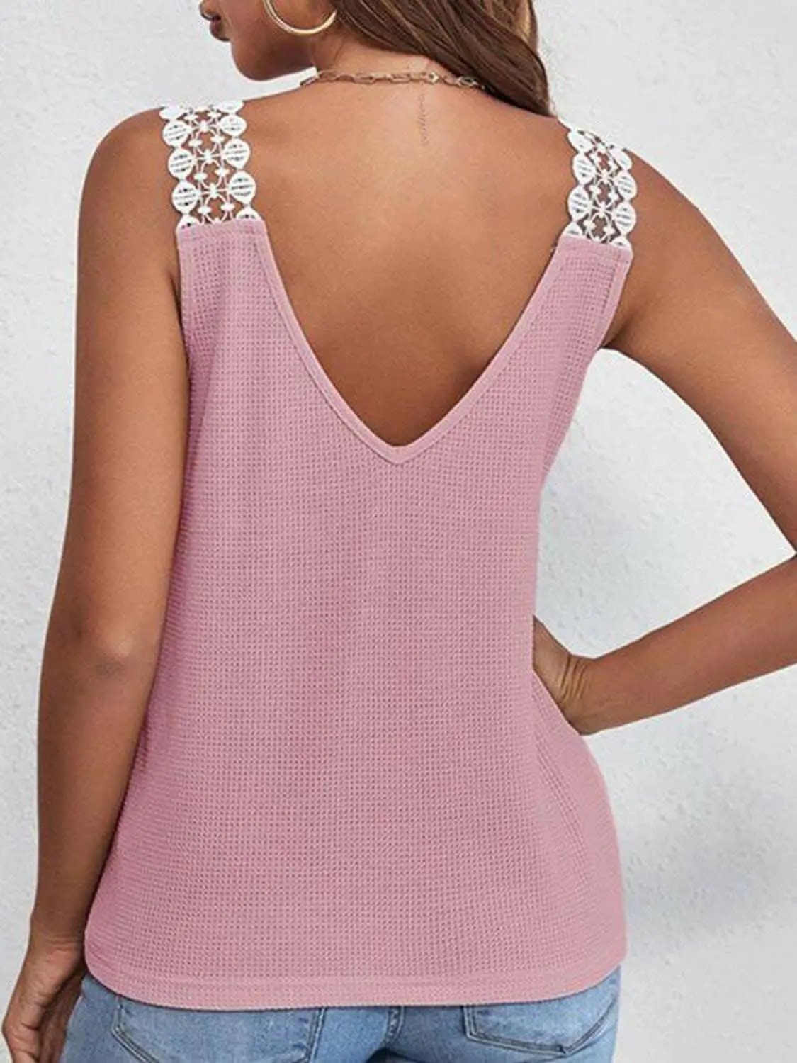 T-Shirts Trendsi just arrived - Elegant sheer lace v-neck tank