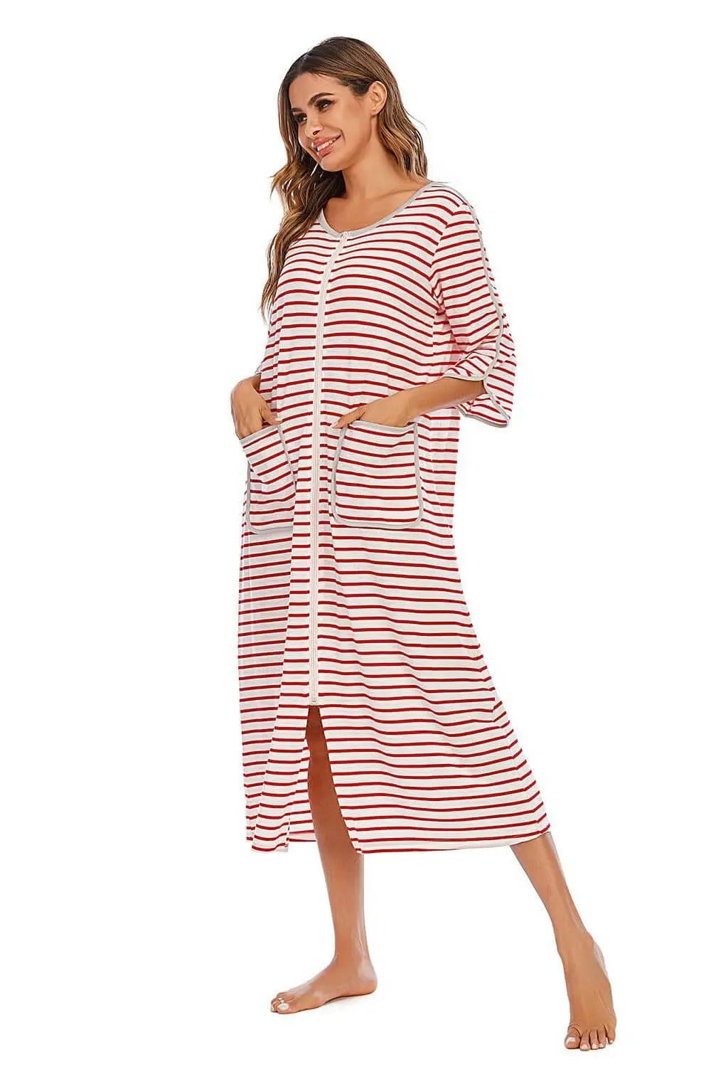 Trendsi Night Dress With Pockets — Elegant Sheer Sleepwear