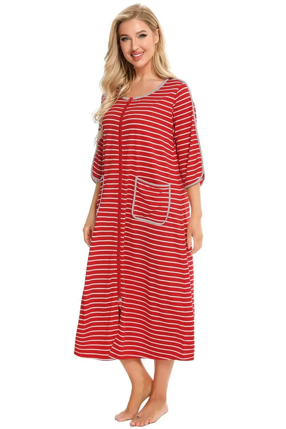 Trendsi Night Dress With Pockets — Elegant Sheer Sleepwear