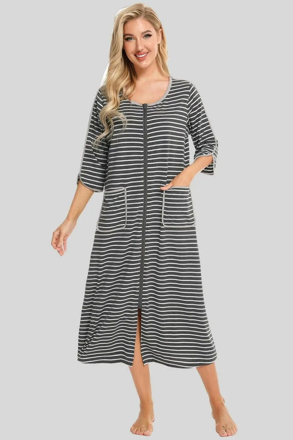 Trendsi Night Dress With Pockets — Elegant Sheer Sleepwear