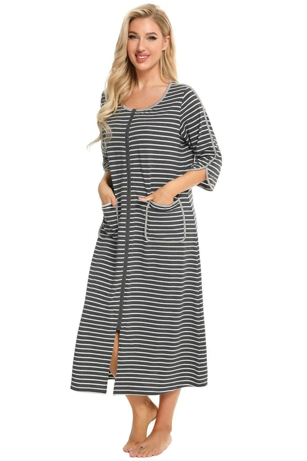 Trendsi Night Dress With Pockets — Elegant Sheer Sleepwear