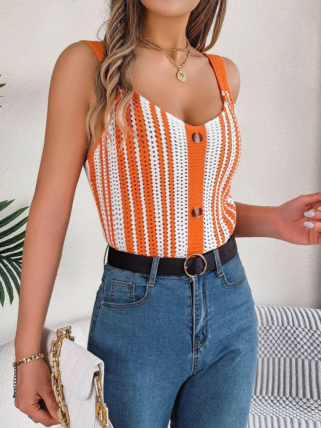 Accessories Trendsi just arrived - Elegant sheer v-neck tank top