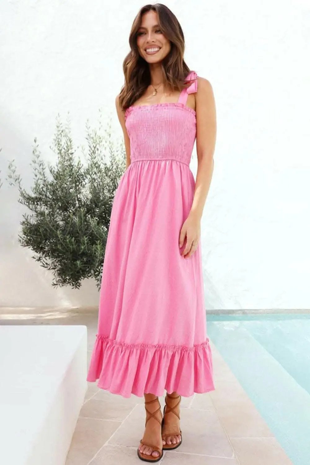 Dresses Trendsi swimwear - Elegant smocked ruffled dress