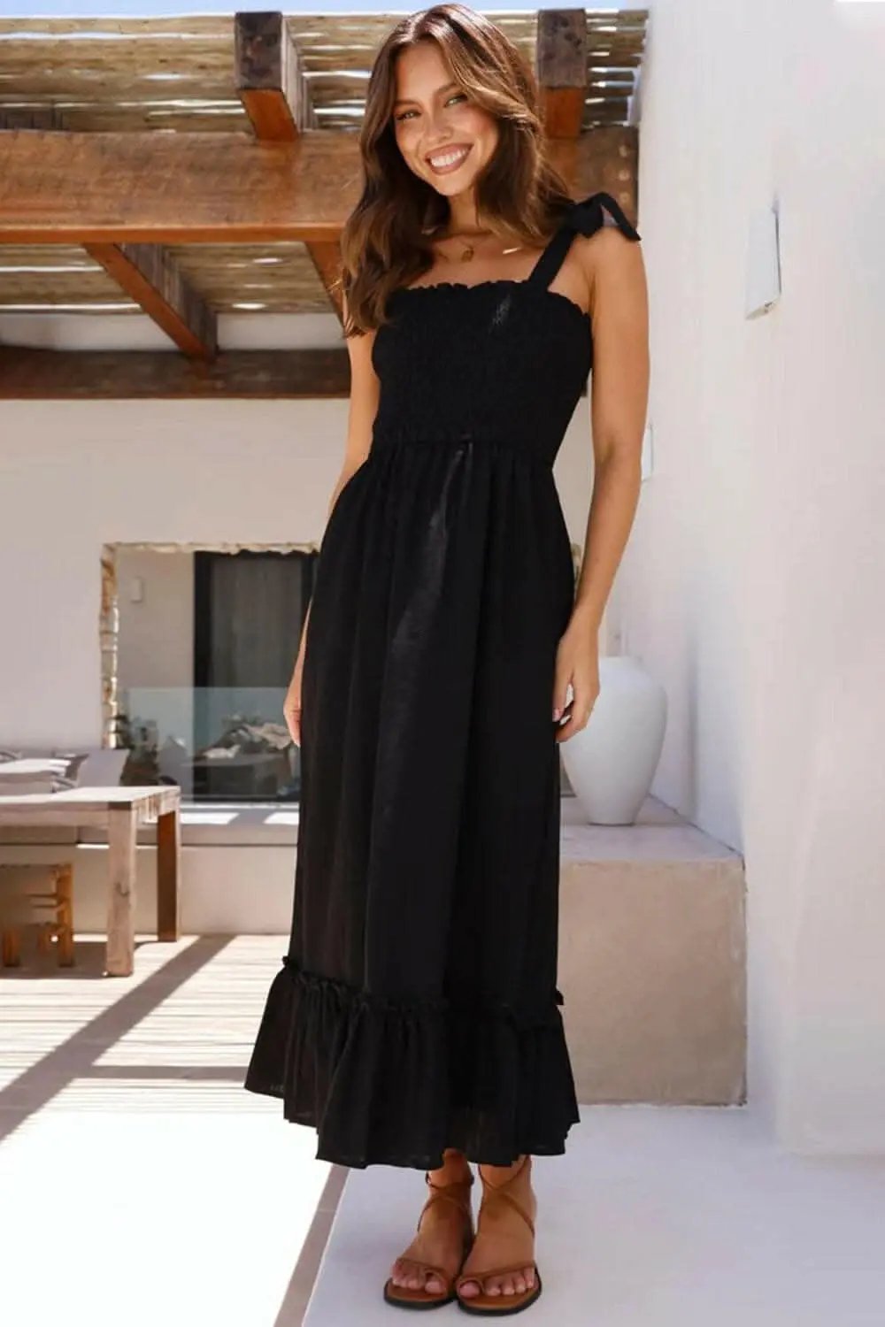 Dresses Trendsi swimwear - Elegant smocked ruffled dress