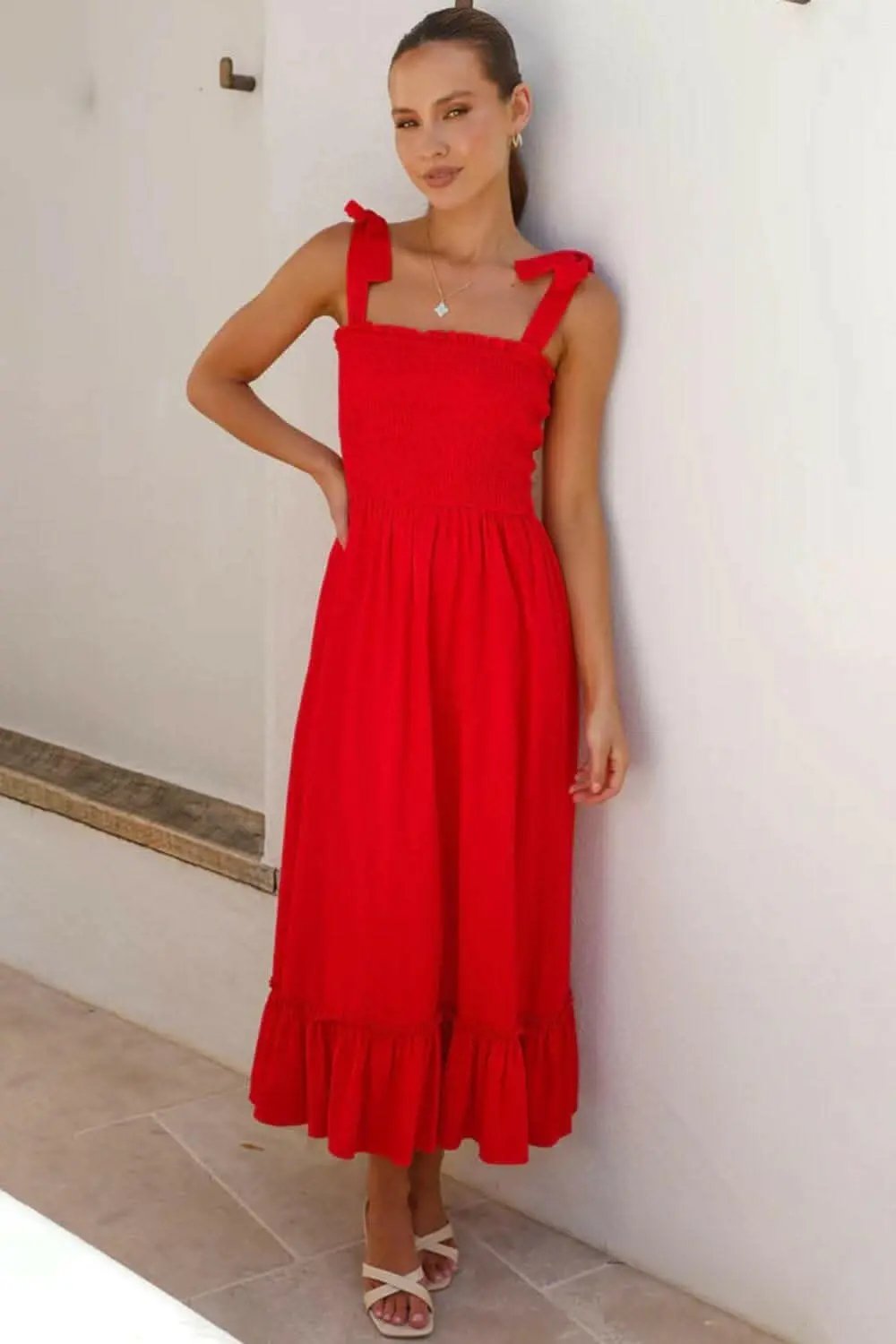 Dresses Trendsi swimwear - Elegant smocked ruffled dress