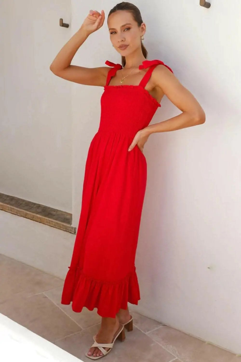 Dresses Trendsi swimwear - Elegant smocked ruffled dress