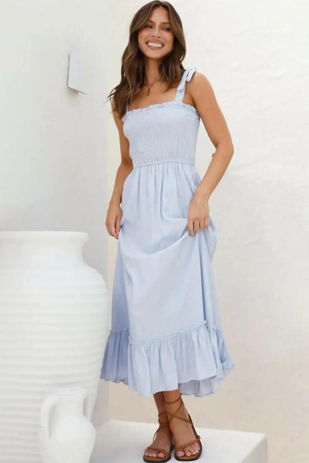 Dresses Trendsi swimwear - Elegant smocked ruffled dress