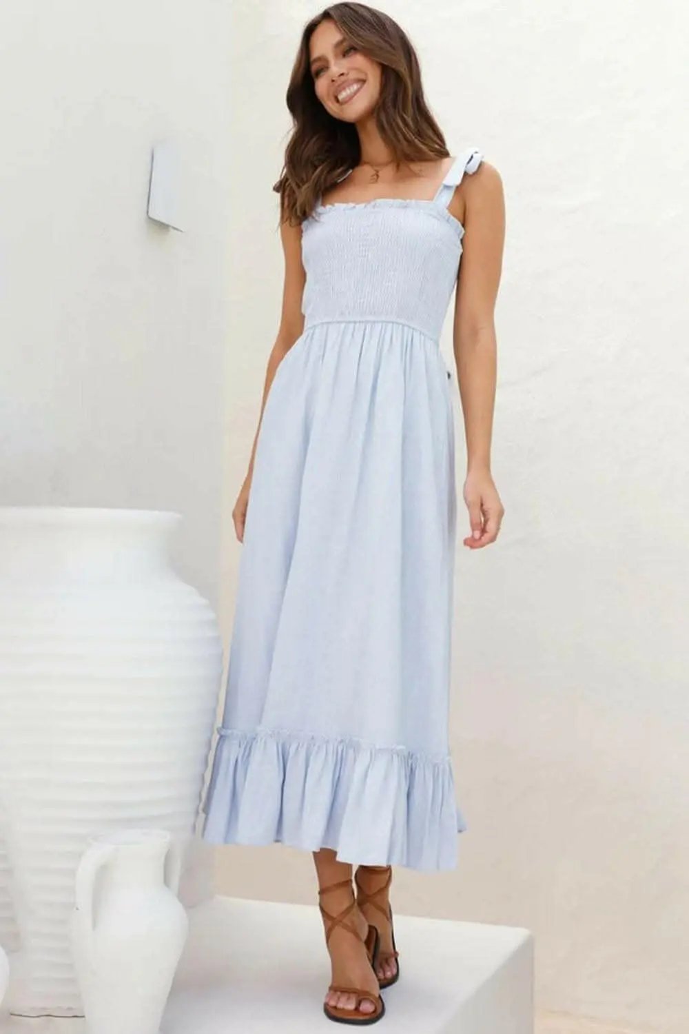 Dresses Trendsi swimwear - Elegant smocked ruffled dress