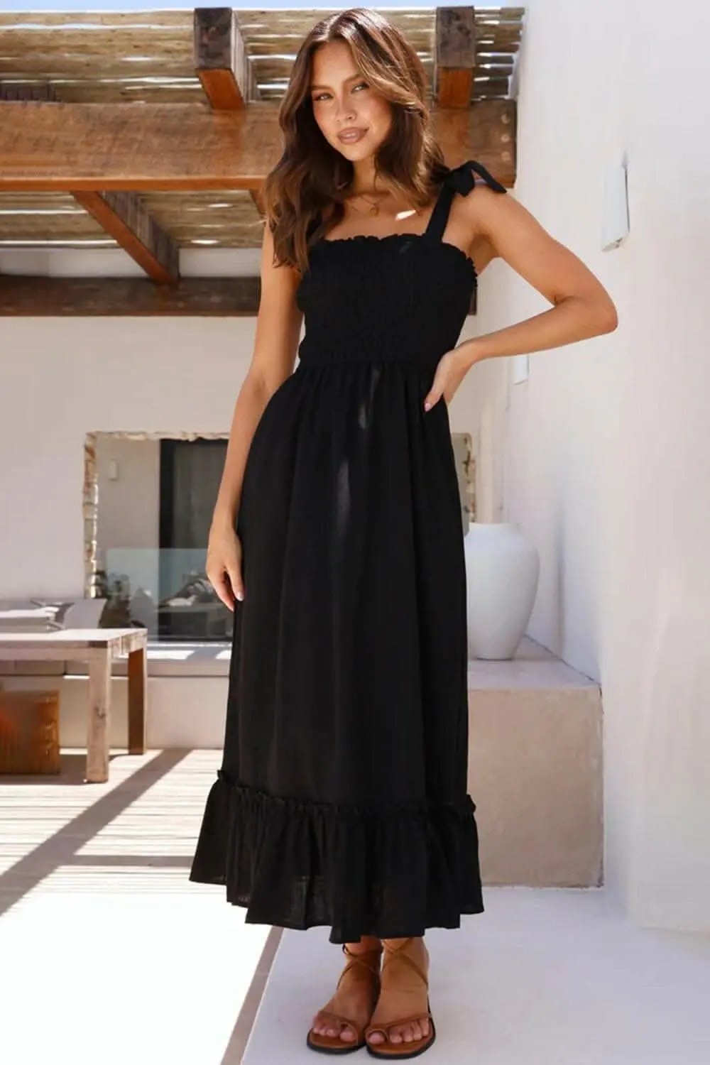 Dresses Trendsi swimwear - Elegant smocked ruffled dress