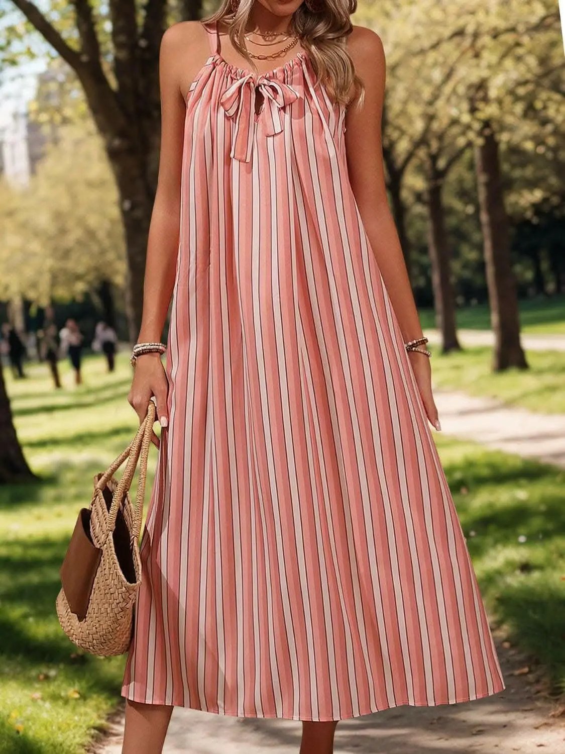 Dresses Trendsi Elegant striped midi dress