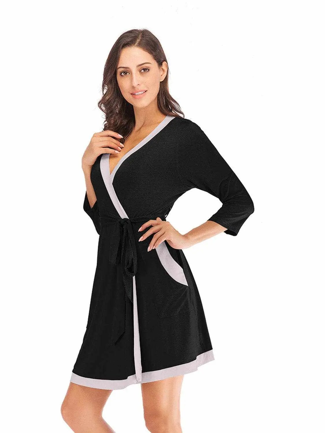 Accessories Trendsi Elegant tie waist robe with pockets