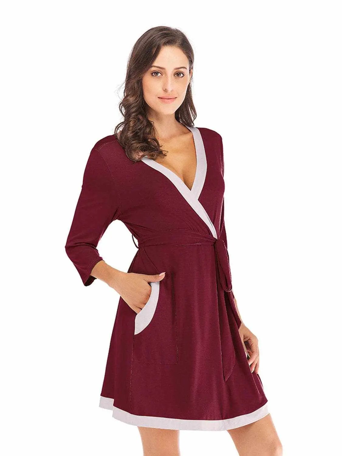Accessories Trendsi Elegant tie waist robe with pockets