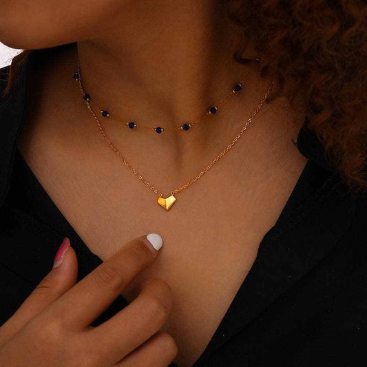 T-Shirts Trendsi Collares - Elegante collar de cristal de acero de titanio