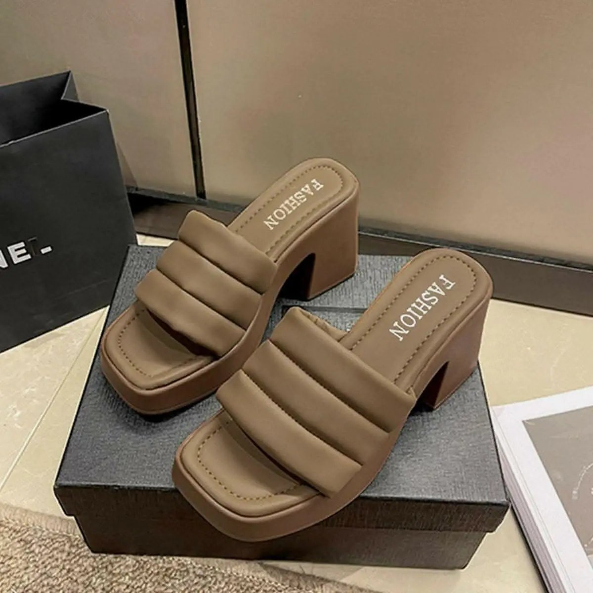 Trendsi Block Heel Sandals Ivory — All-Day Comfort